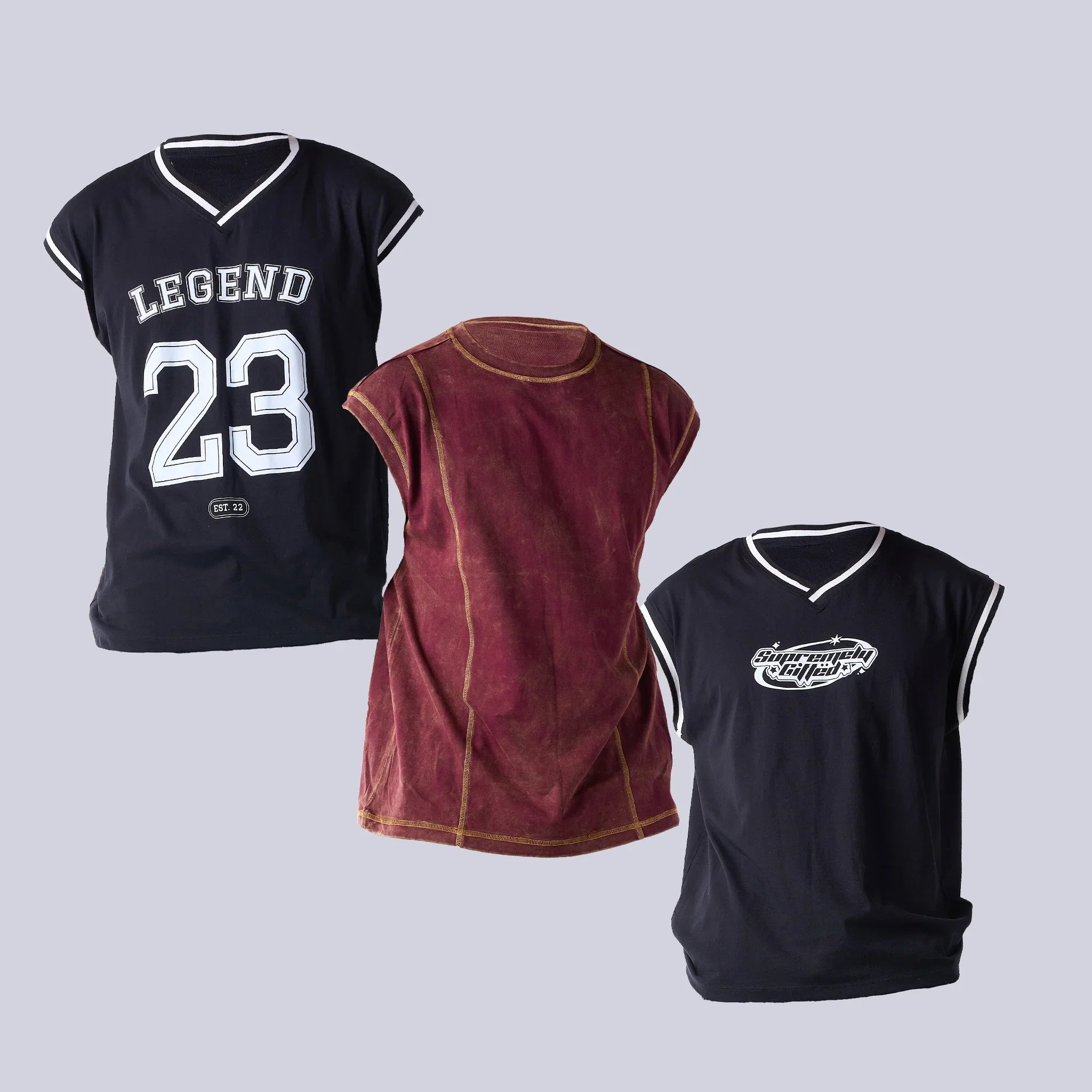 Unisex Oversized Graphic Printed & Acid Wash Vest – I Z F