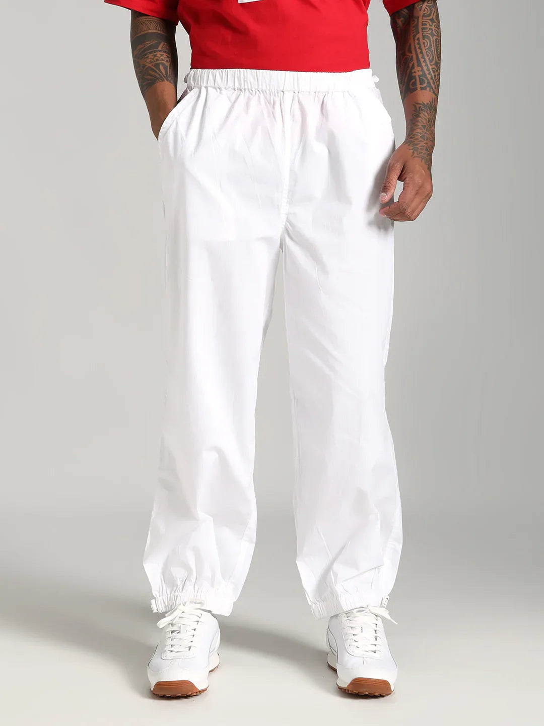 White Oversized Parachute Pants – I Z F