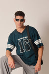 No- 16" Oversize Varsity Green T-shirt for Men