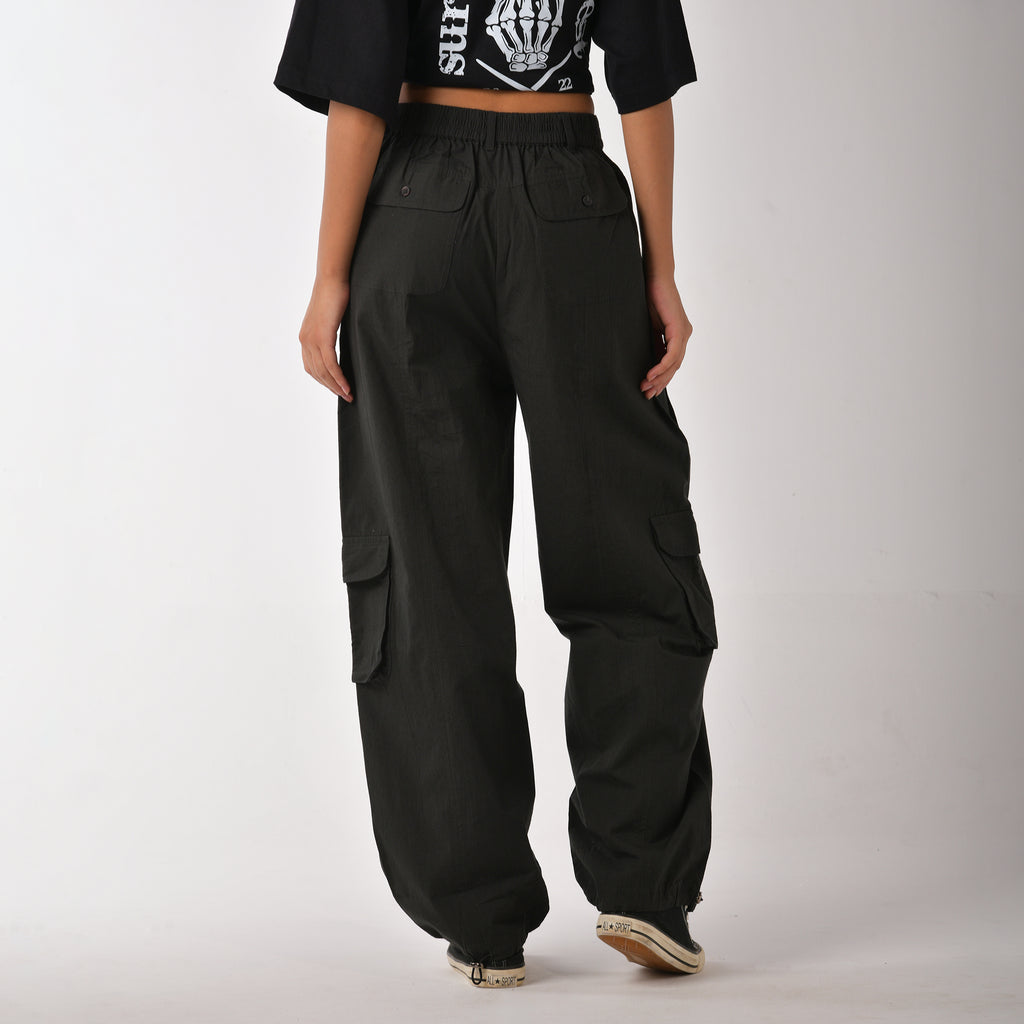 Olive baggy fit cargo pant with belt