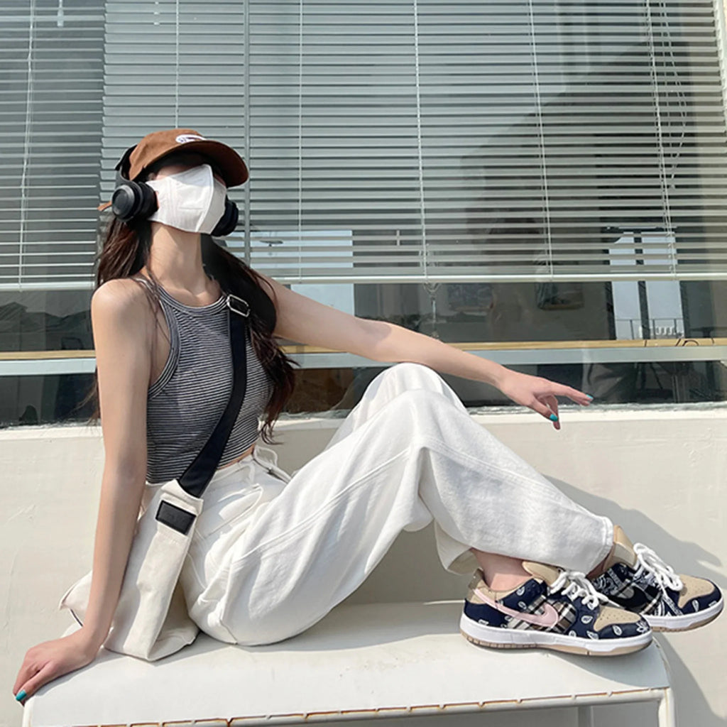 White straight-fit relaxed  women's denim