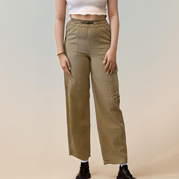 Olive straight cargo pants