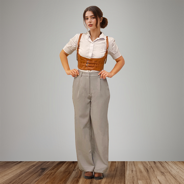 Grey Korean Pants & Shirt Waistcoat Set