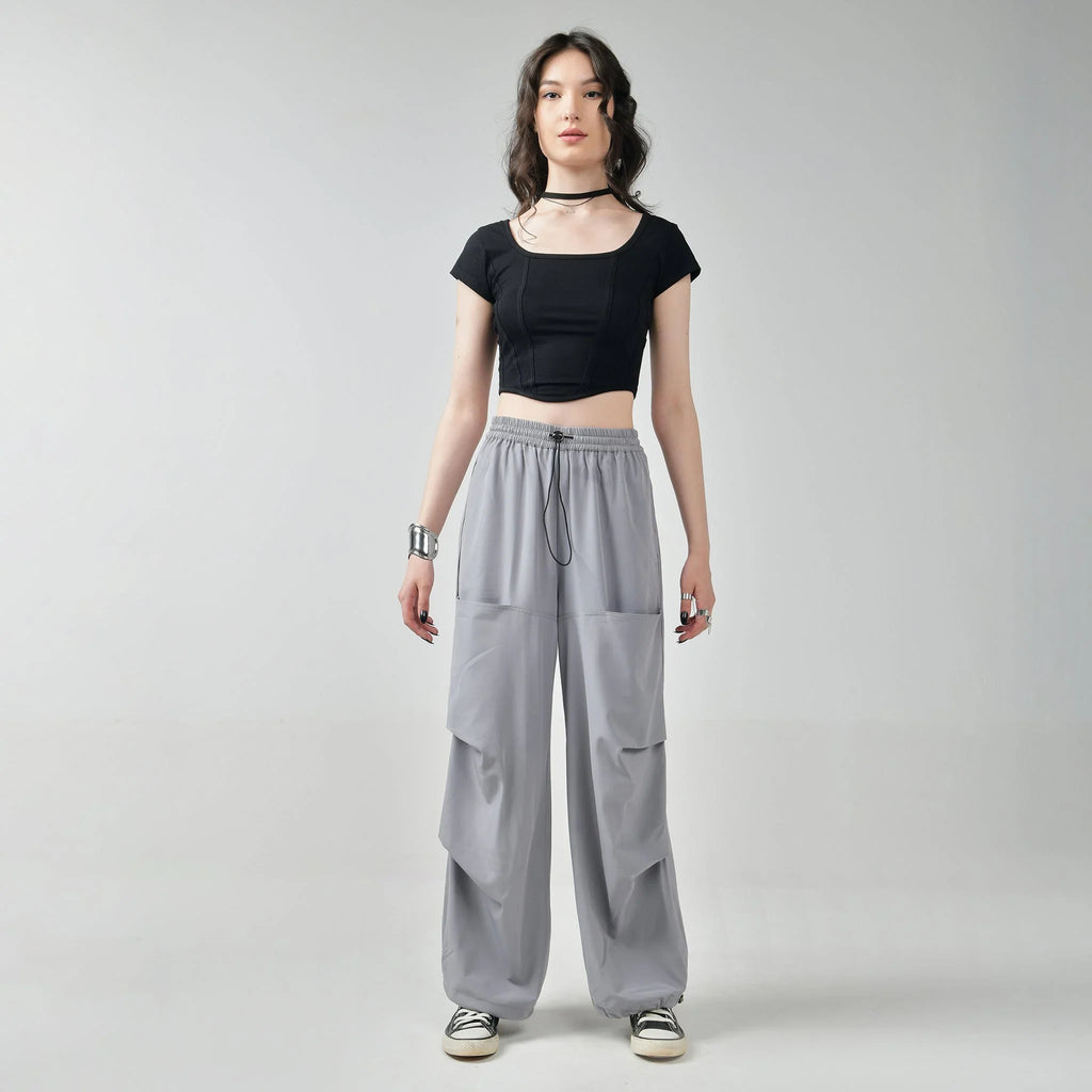 Air parachute pant Combo - Grey & Blue - I Z F
