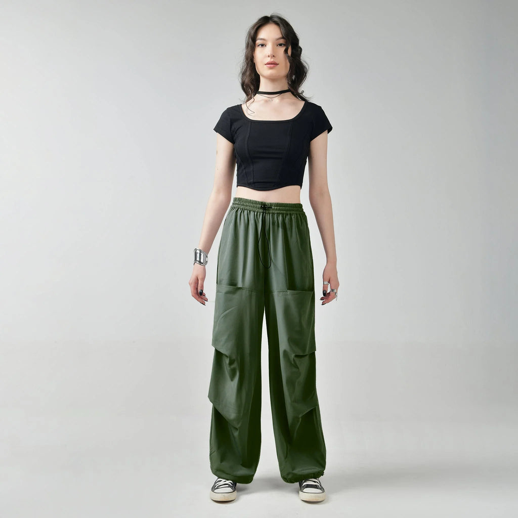 Air Parachute Pants Combo - Black & Olive - I Z F