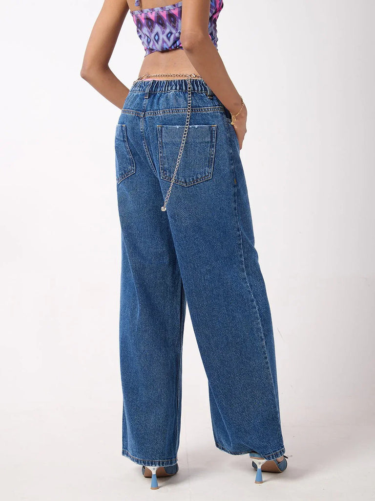 Baggy Jeans & Halter Printed Top - I Z F