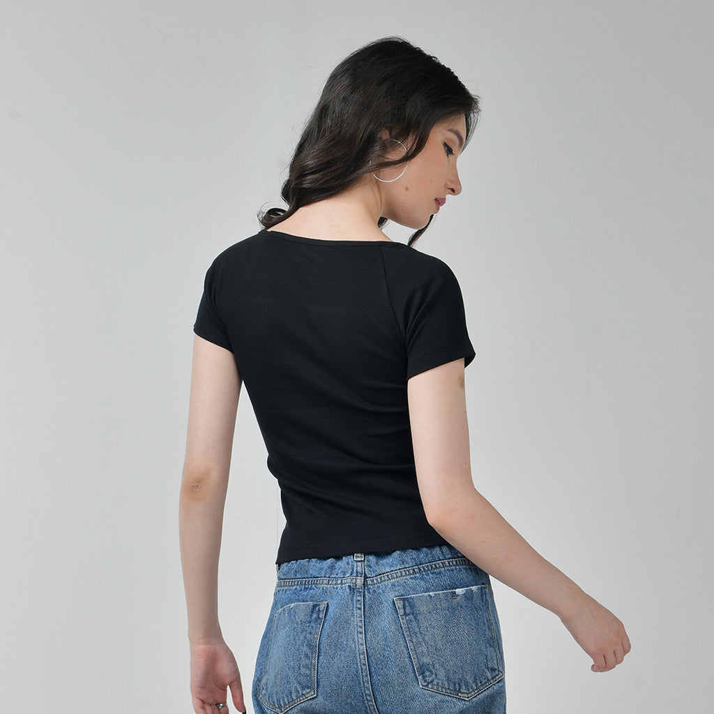 Baggy Jeans & Square Neck Top - I Z F