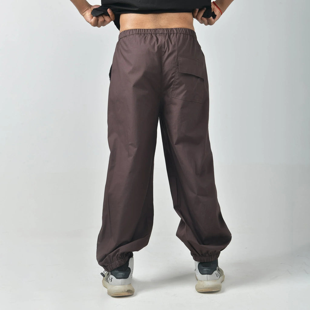 Black Bossman Shirt & Brown Parachute Pants - I Z F