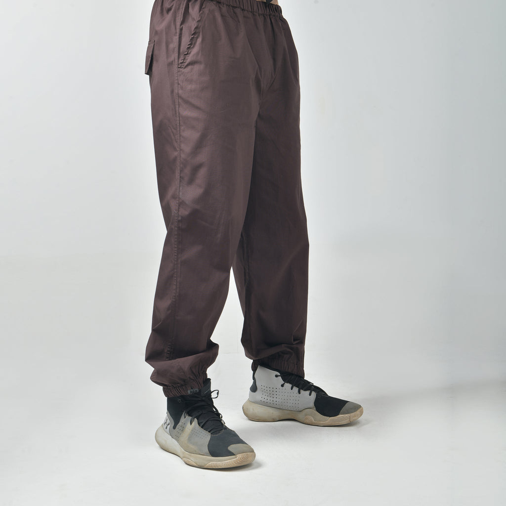 Black Bossman Shirt & Brown Parachute Pants - I Z F