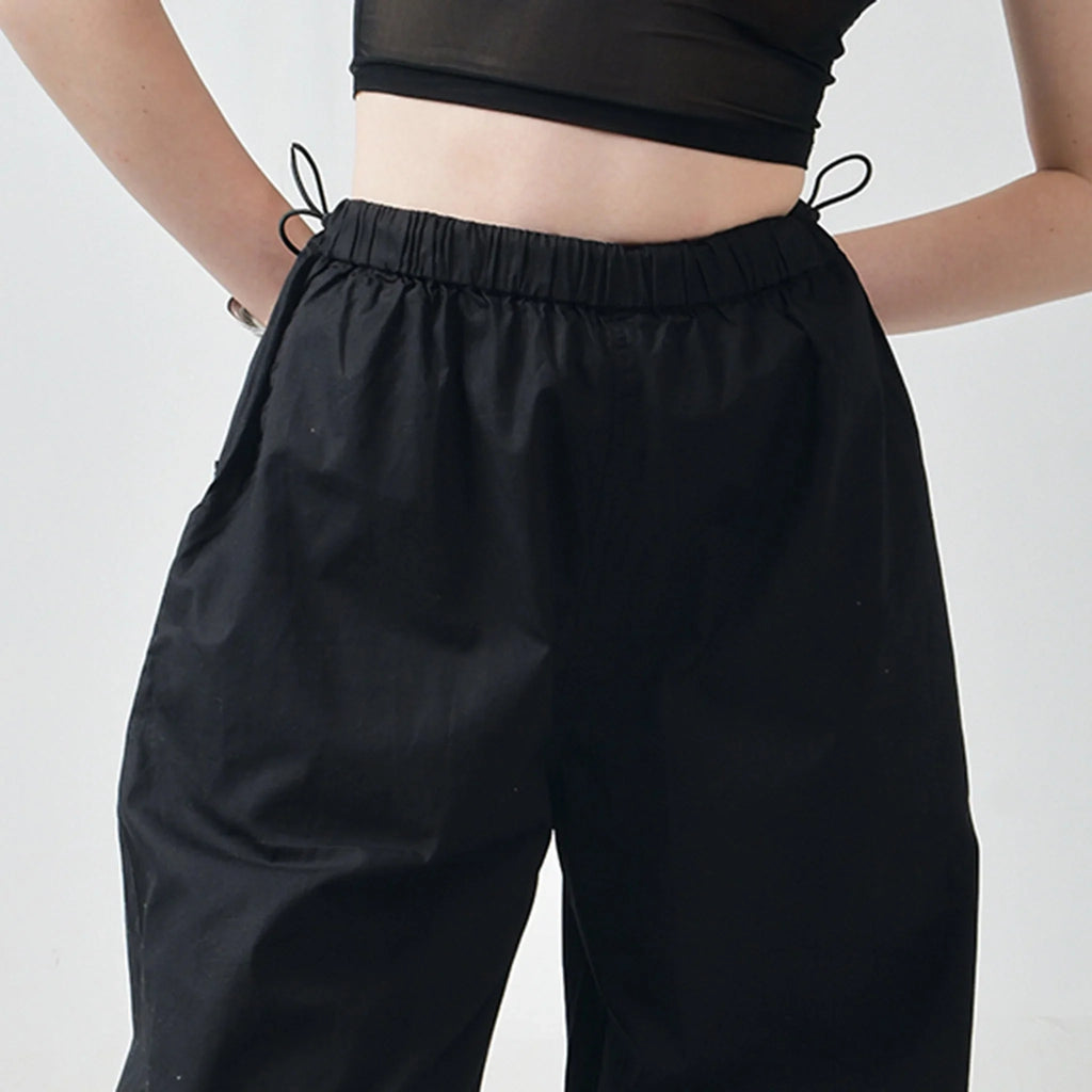 Black Corset Crop Top & Black Parachute Pants - I Z F