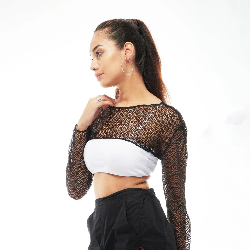 Black Crochet Sleeves - I Z F