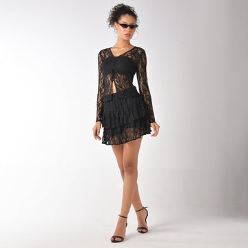 Black Lace Mini Skirt - I Z F