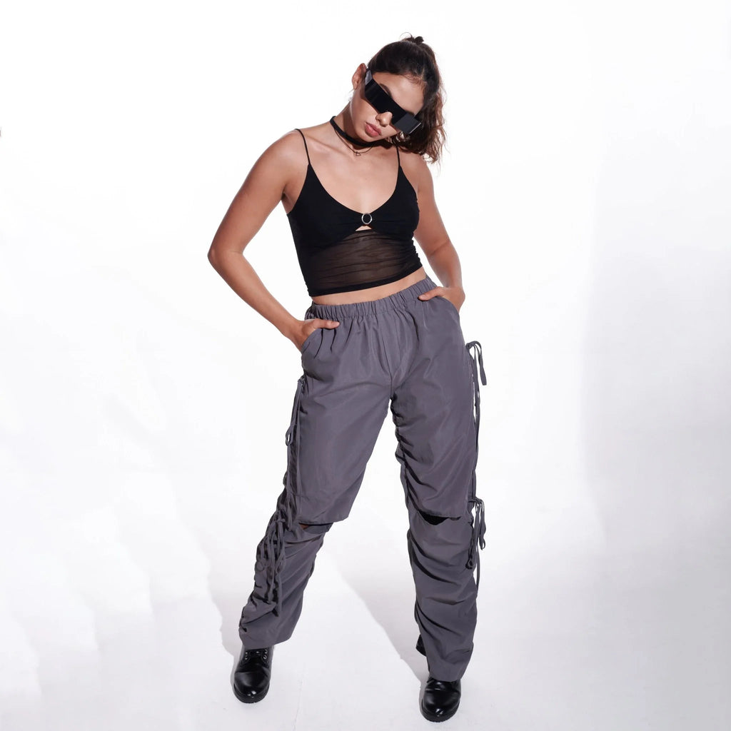 Black Mesh Ring Tank Top - I Z F