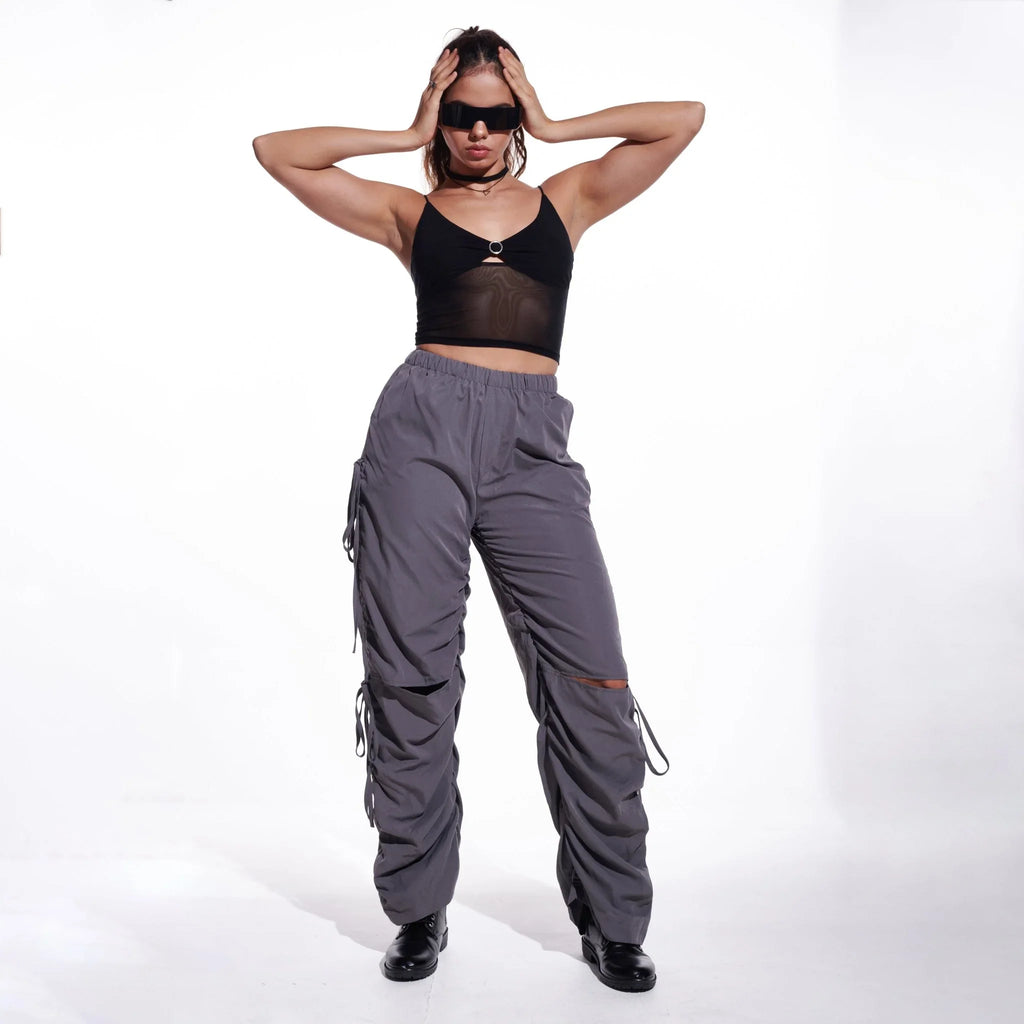 Black Mesh Ring Tank Top - I Z F