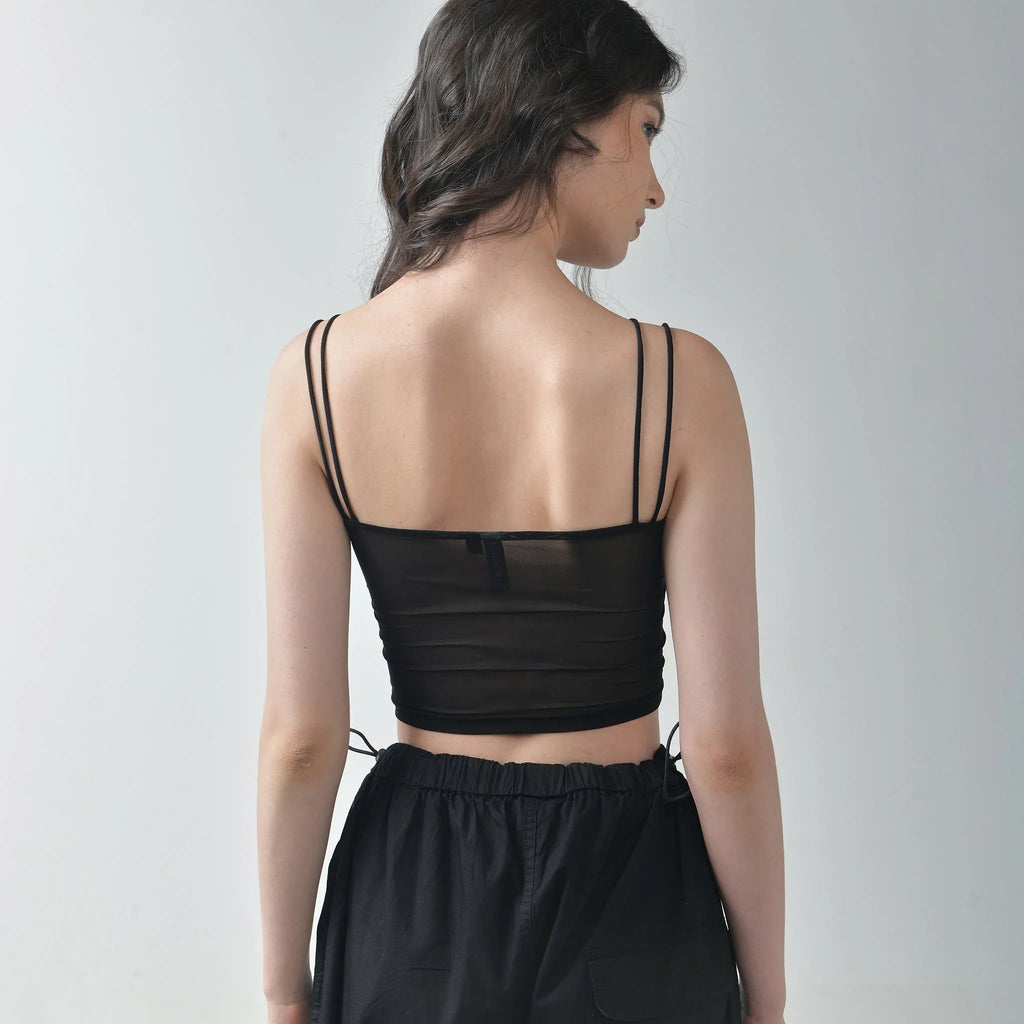 Black Mesh Tank Top - I Z F