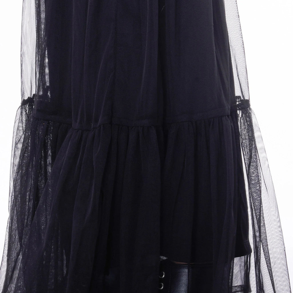 Black Mesh Top and Black Mesh Maxi Skirt - I Z F