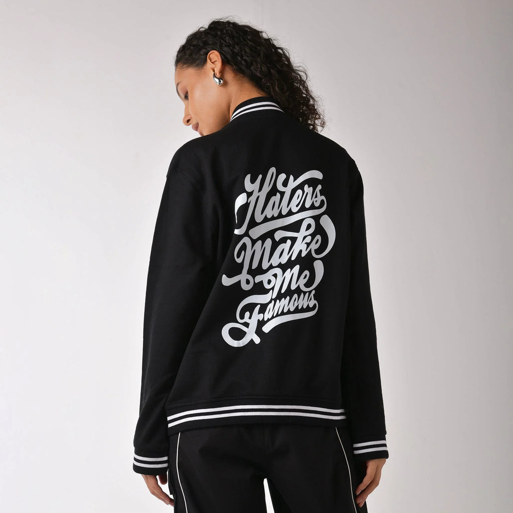 Black monochrome varsity jacket - I Z F