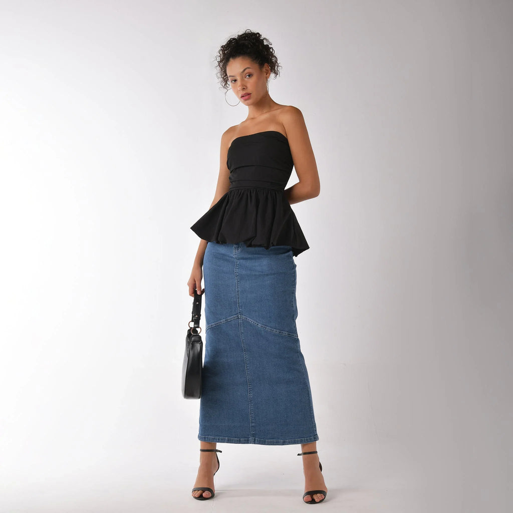 Black Off - shoulder Bubble Top - I Z F