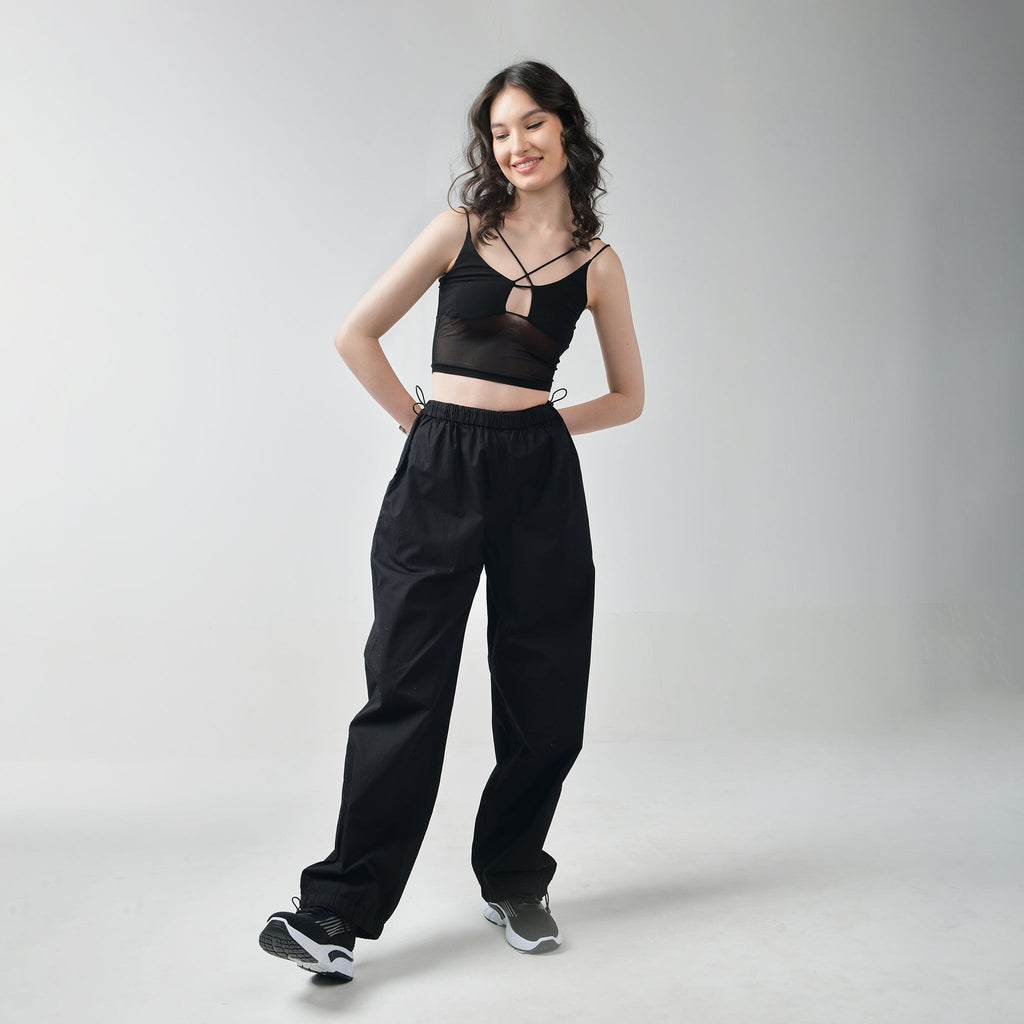 Black Parachute Pants - I Z F