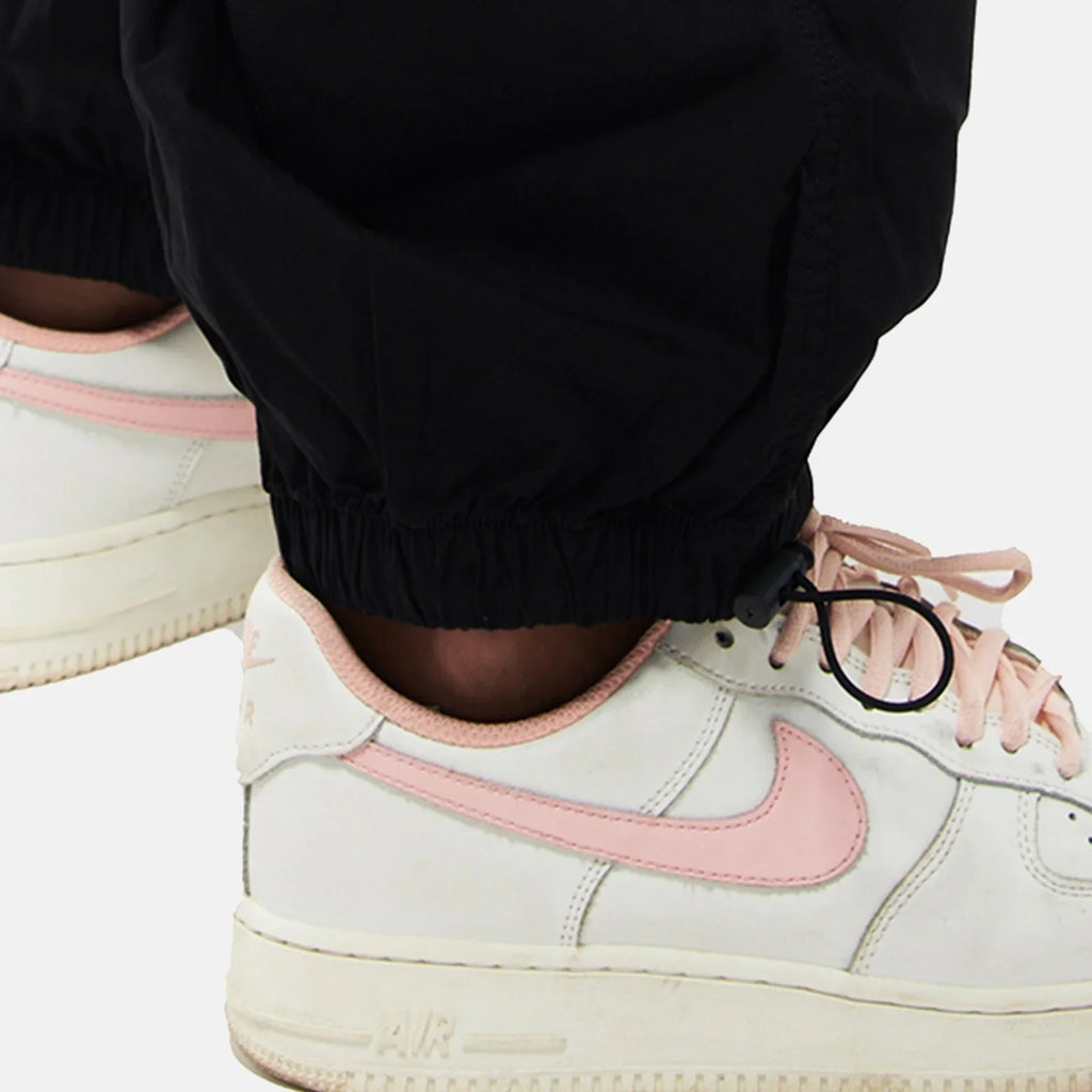 Black Parachute Pants & Drip Shirt Combo for Women - I Z F