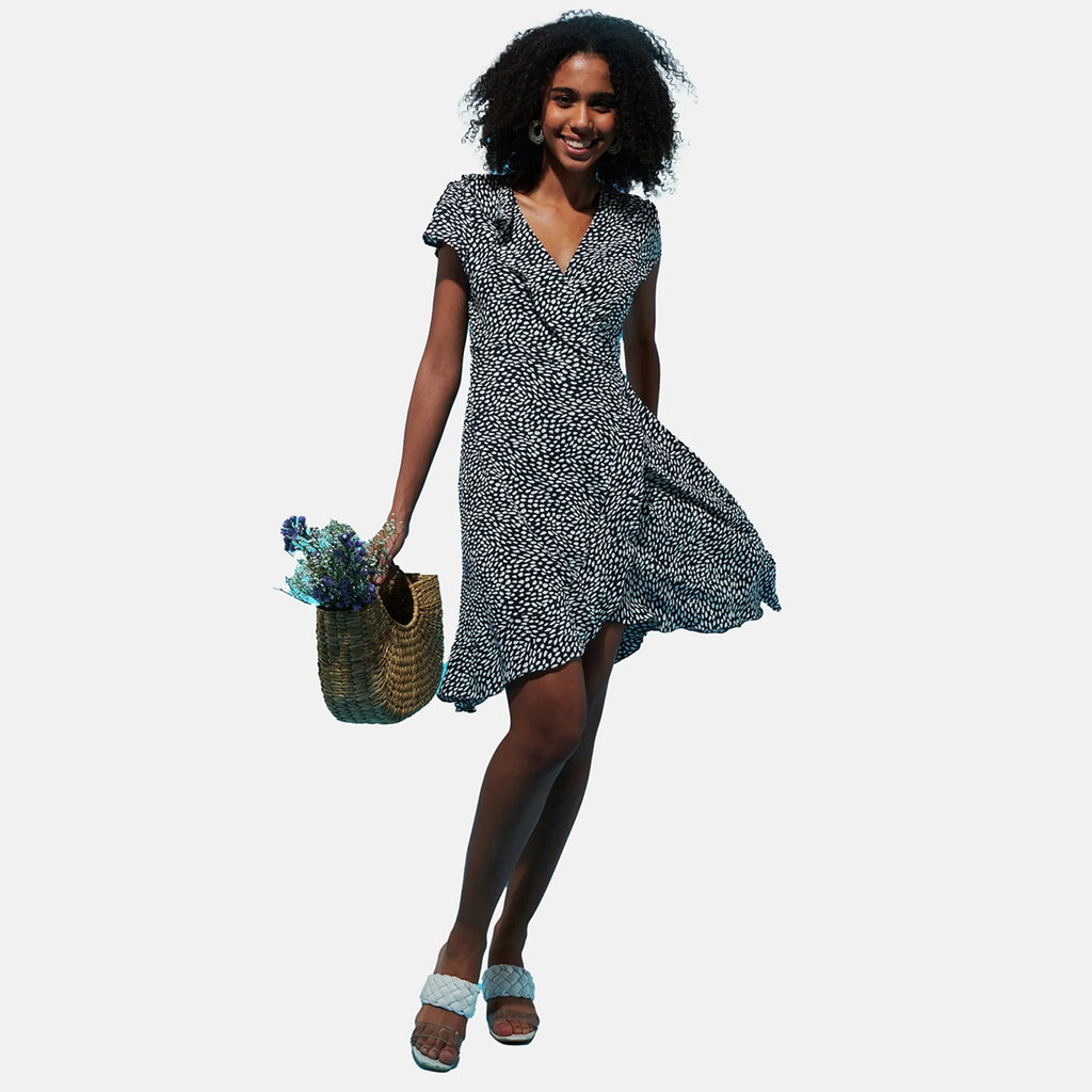 Black Ruffle Tie - up Dress - I Z F