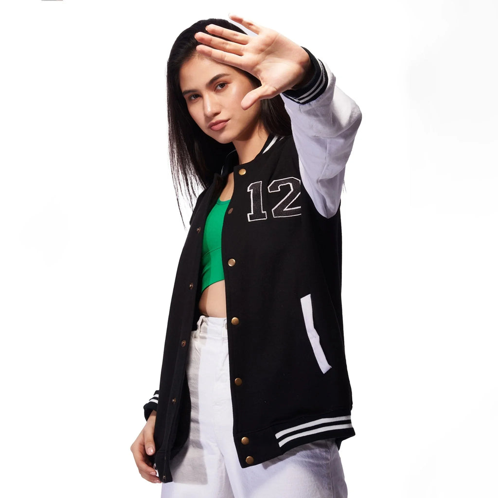 Black Unisex Varsity Jacket - I Z F