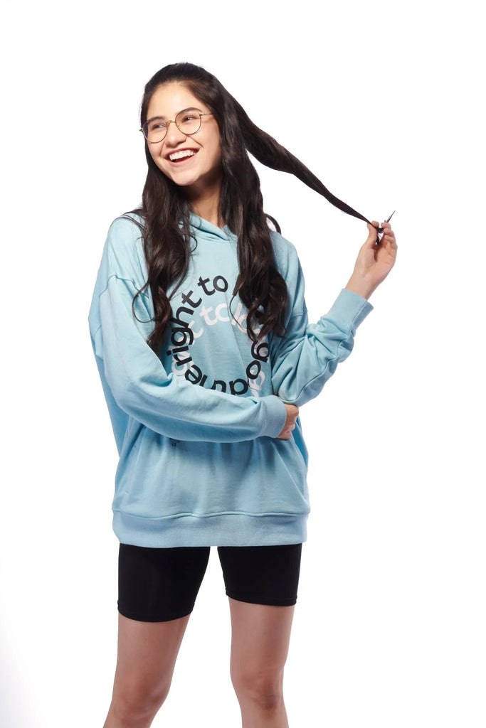 Blue Oversized hoodie - I Z F