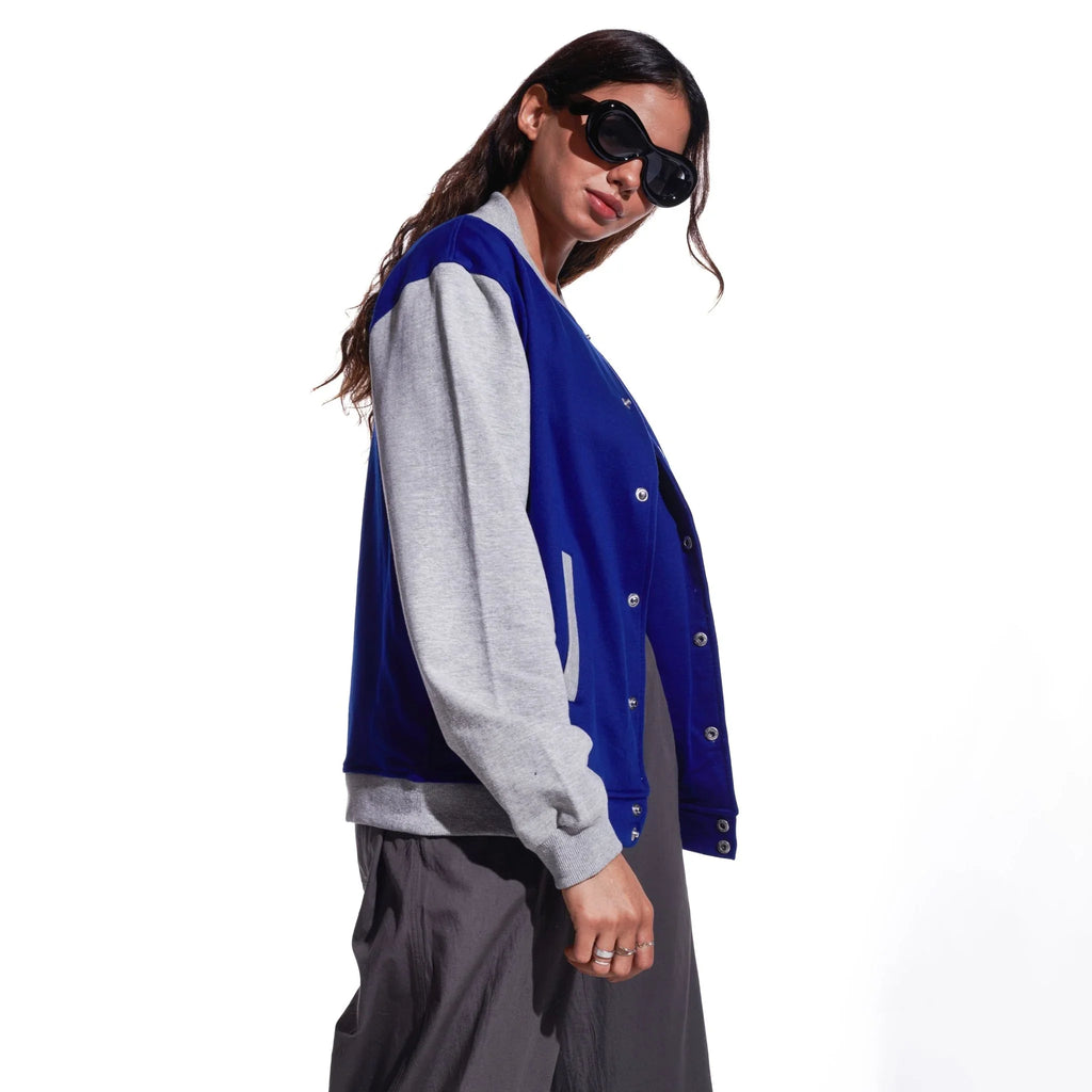Blue Unisex Varsity Jacket - I Z F