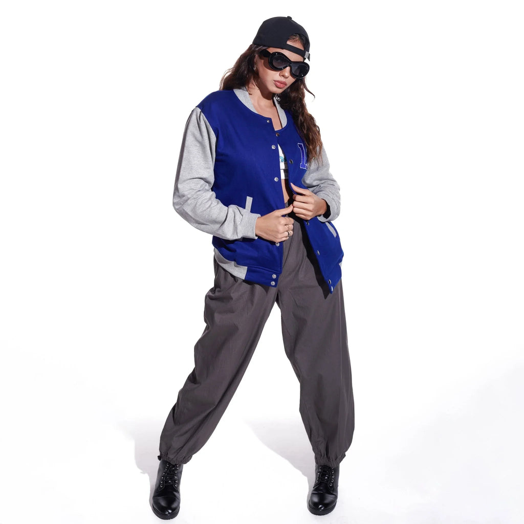 Blue Unisex Varsity Jacket - I Z F