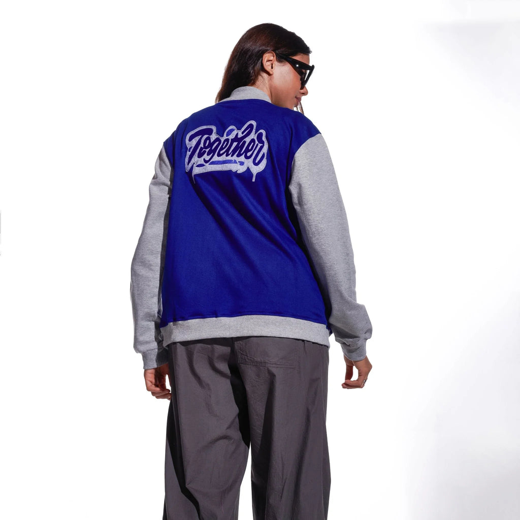 Blue Unisex Varsity Jacket - I Z F