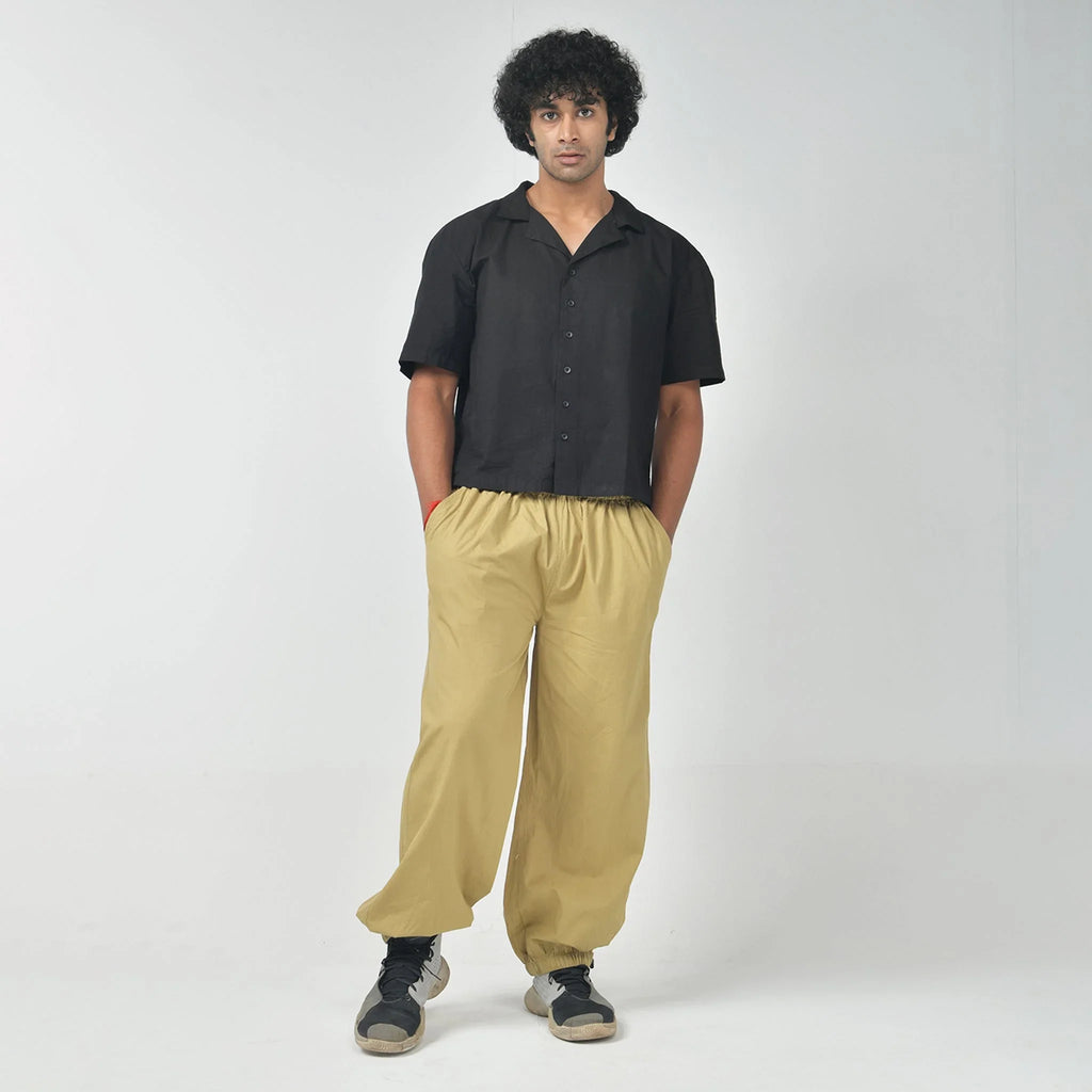 Bossman Shirt (Black) & Parachute Pants (Khaki) - I Z F