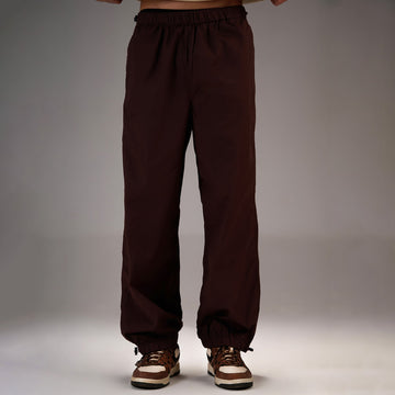 Brown Oversized Parachute Pants - I Z F