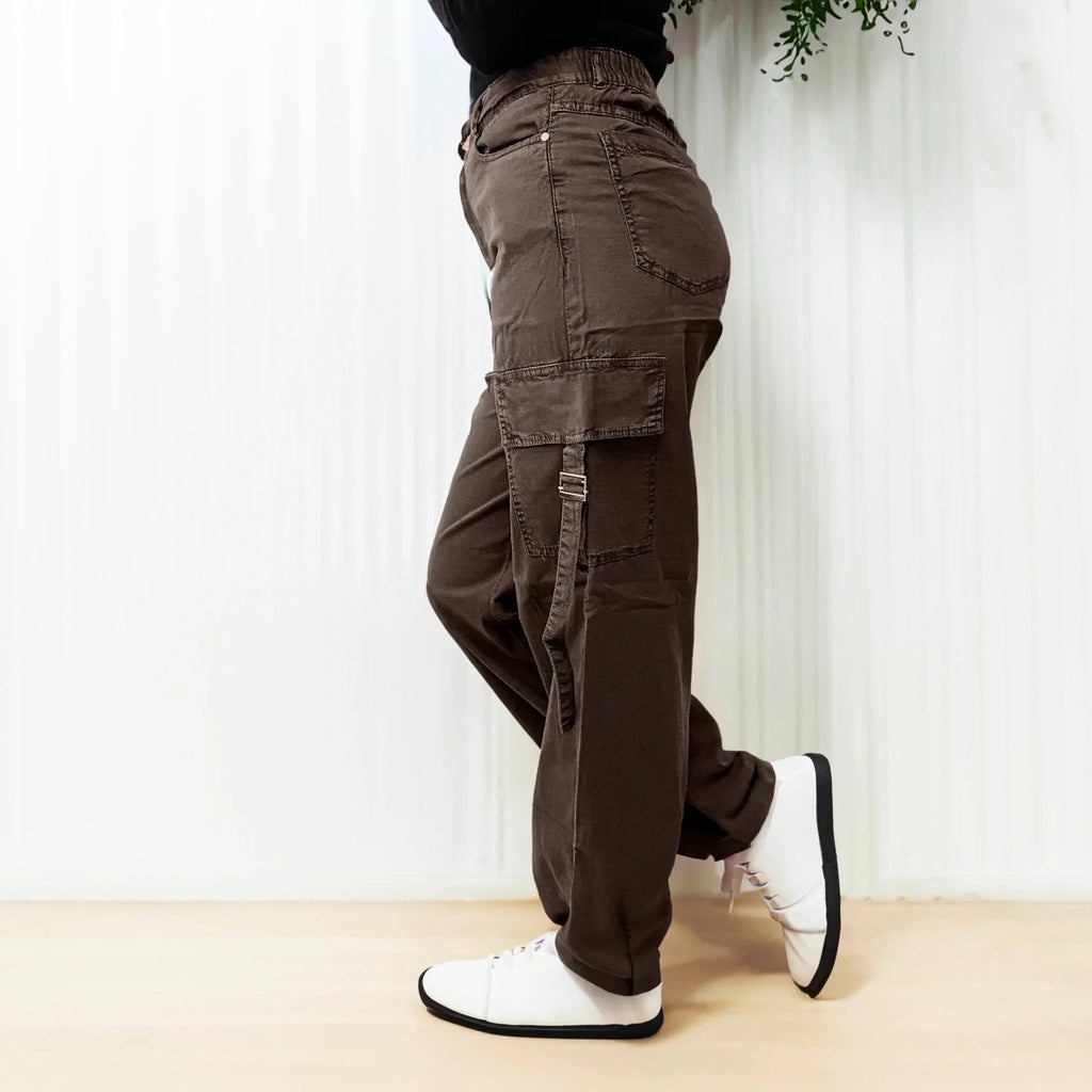Brown Straight Cargo Pants - I Z F
