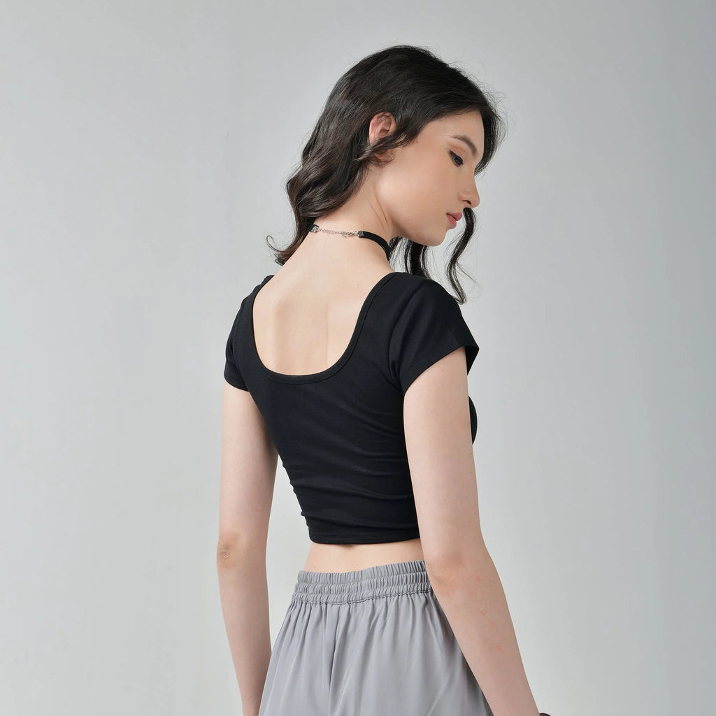 Corset Crop Top - Black - I Z F