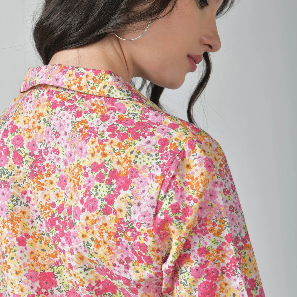 Crop boxy shirt for women - Pink - I Z F