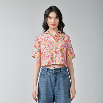 Crop boxy shirt for women - Pink - I Z F