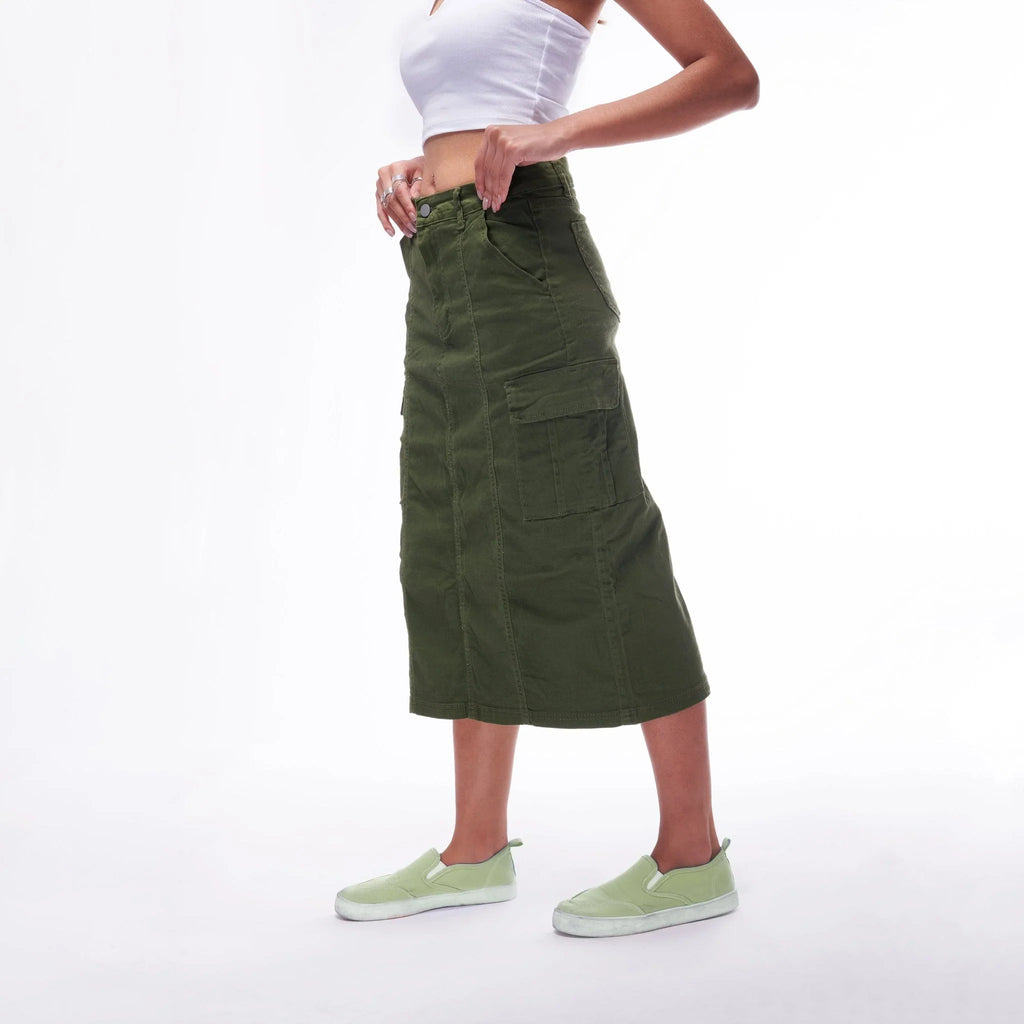 Denim Cargo Skirt - I Z F