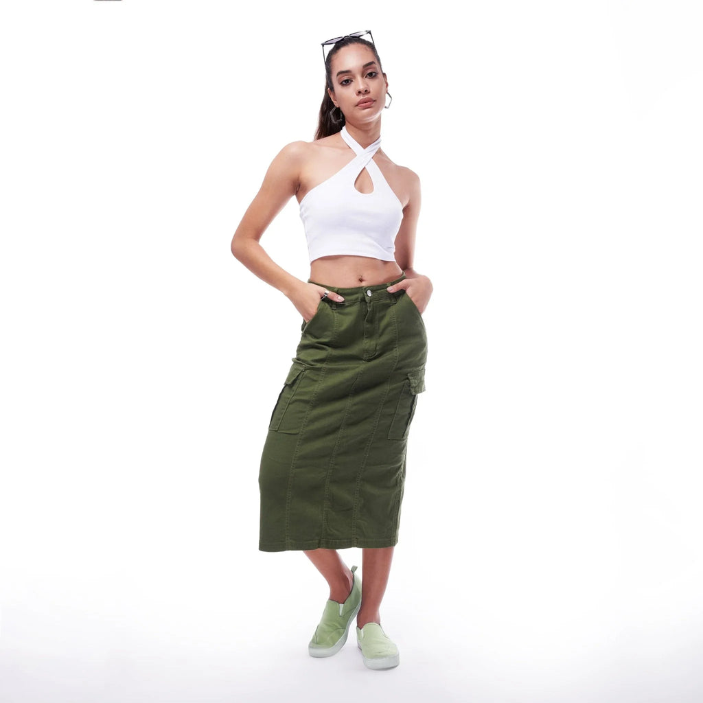 Denim Cargo Skirt - I Z F