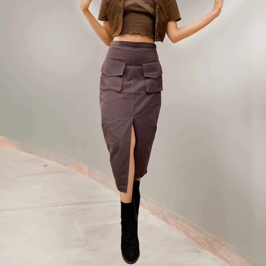 Denim Front pocket Cargo Skirt - I Z F
