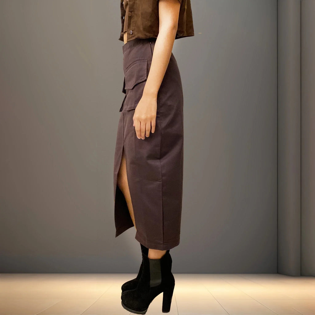 Denim Front pocket Cargo Skirt - I Z F