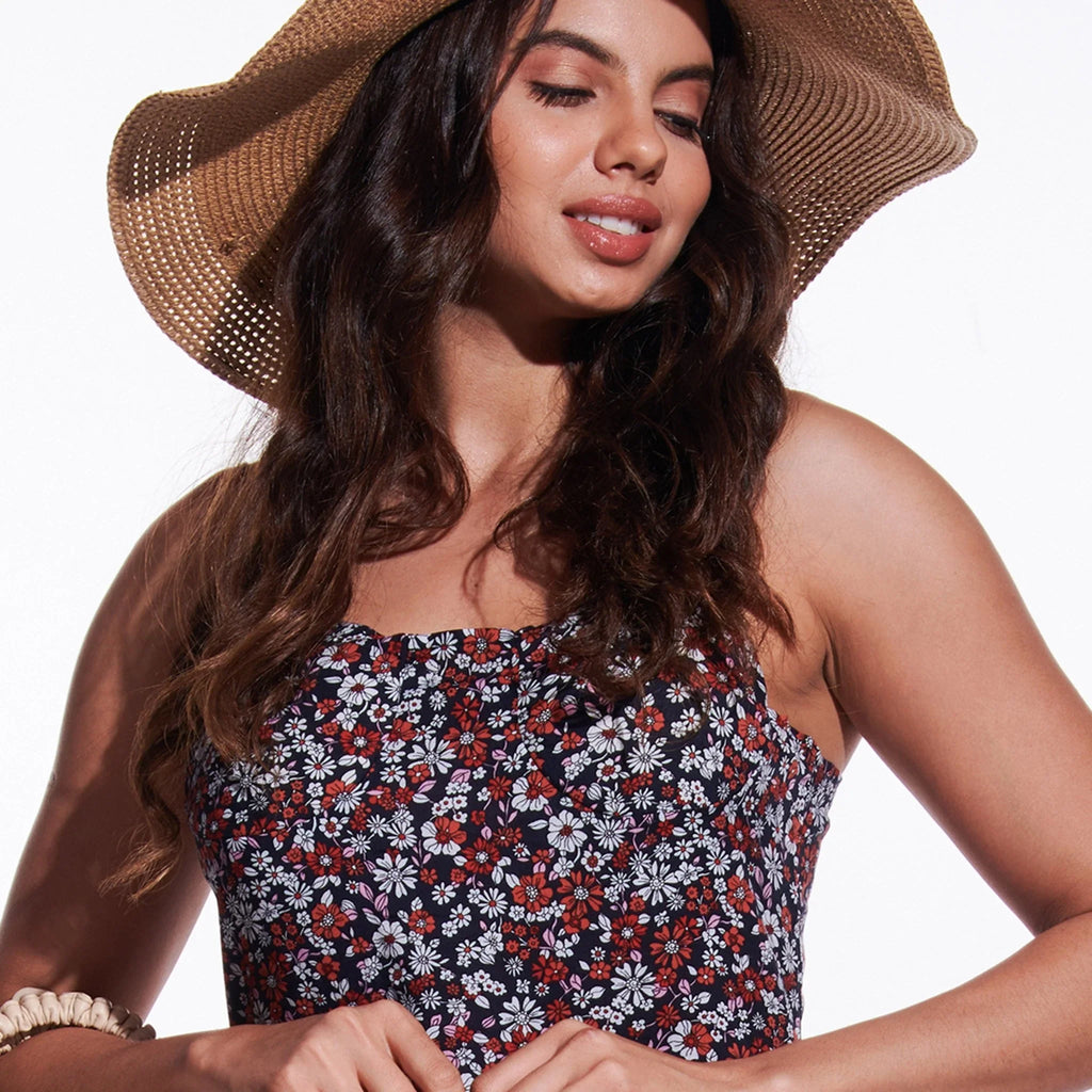 Floral Summer Dress for Women in Brown - I Z F