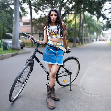 Frayed Denim Short Skirt - I Z F