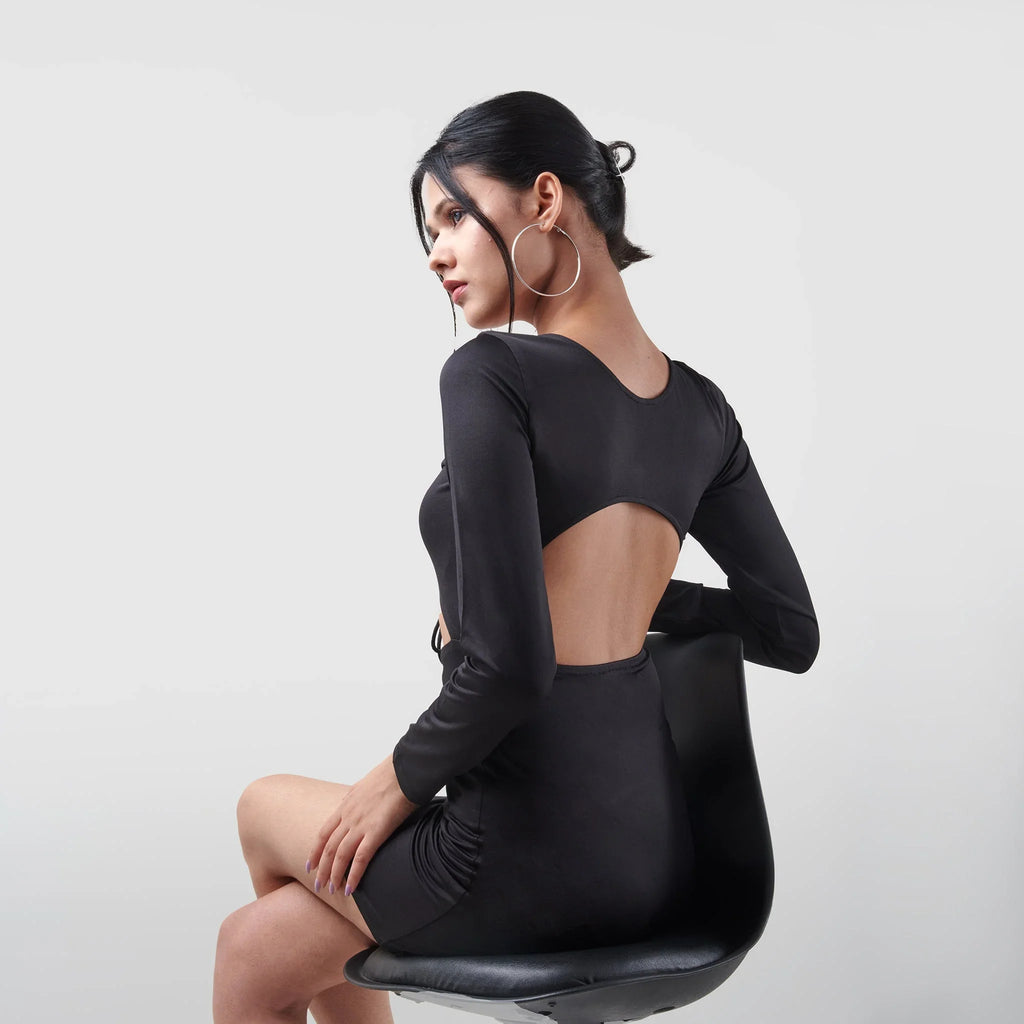 Full Sleeve Cut - Out Bodycon Dress - I Z F