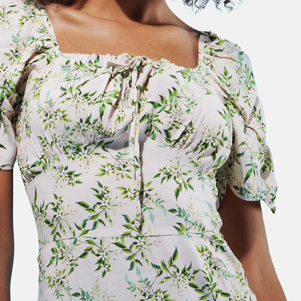 Green High Side Slit Midi Summer Dress - I Z F