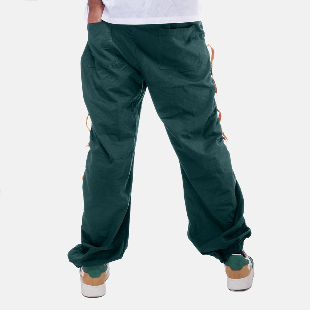 Green Taped Parachute Pants - I Z F