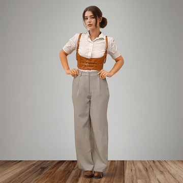 Grey Korean Pants & Shirt Waistcoat Set - I Z F