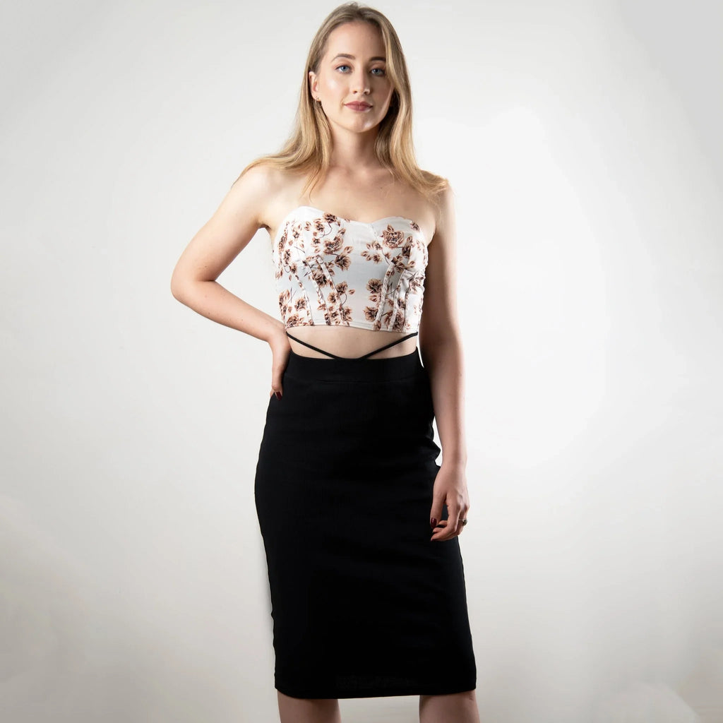 IZF Midi Skirt With Waist String - I Z F