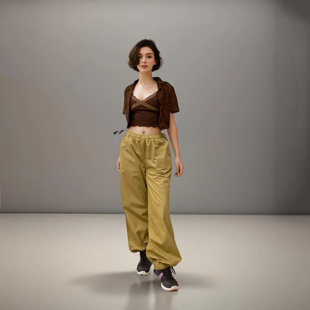 Khaki Parachute Pants - I Z F