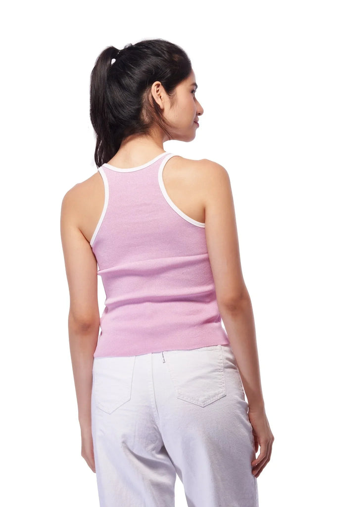 Lavendar Flat Knit Tank Top - I Z F