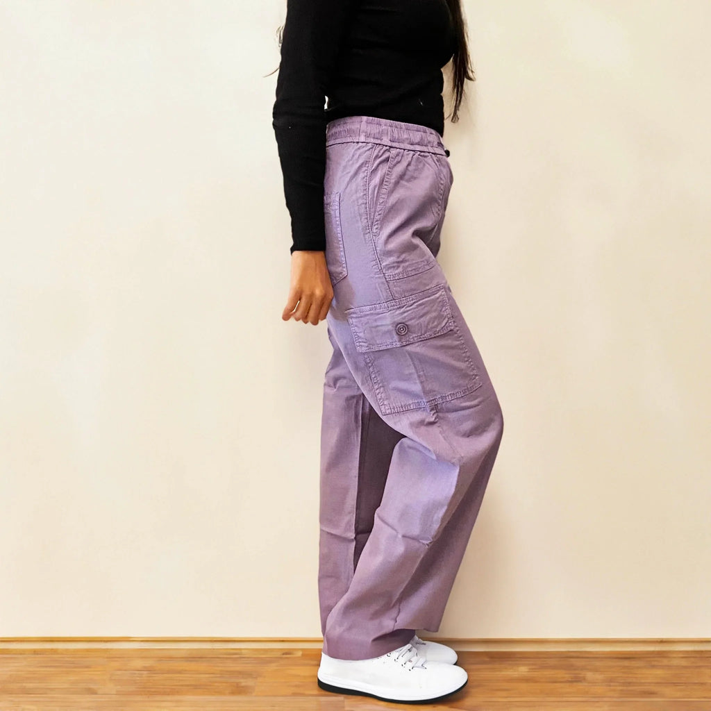 Lavender Straight Cargo Pants - I Z F